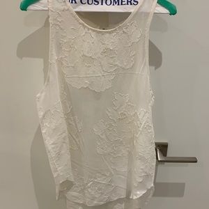 White Wilfred Shirt with Sheer Spots